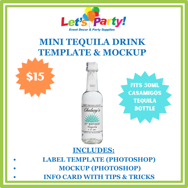 Mini Tequila Drink Bottle Label