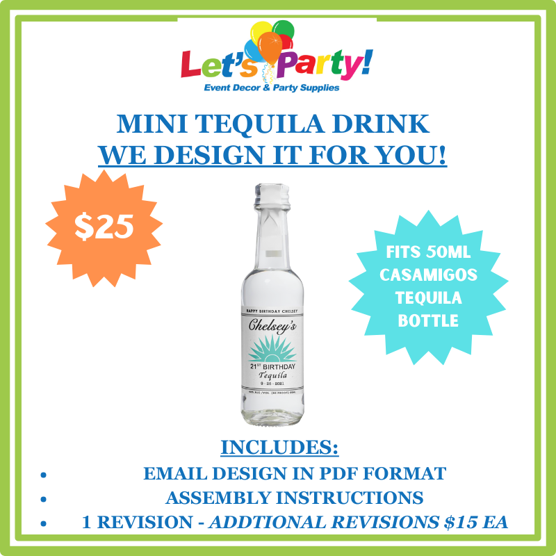 Mini Tequila Drink Bottle Label