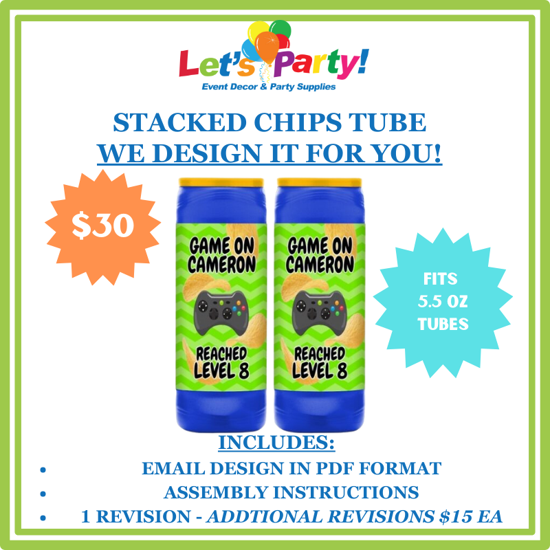 Stacked Chips Tube Label