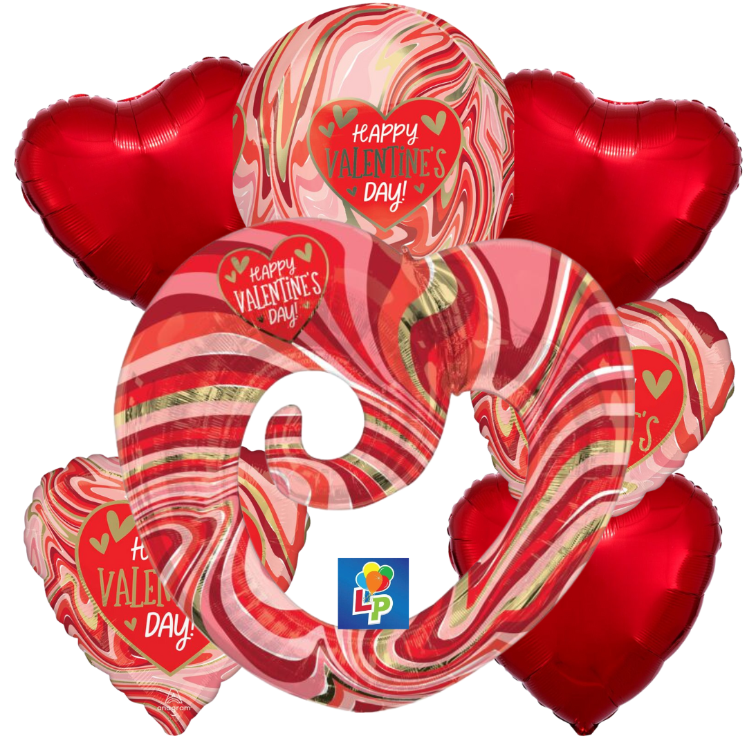 HVD Marble Twisty Heart Deluxe Bouquet