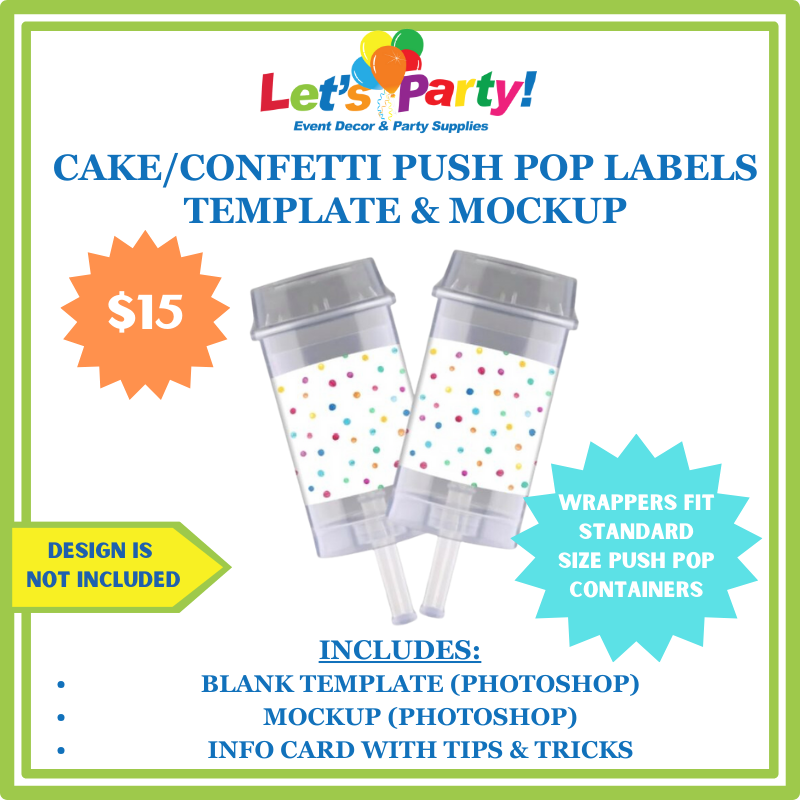 Cake / Confetti Push Pop Labels