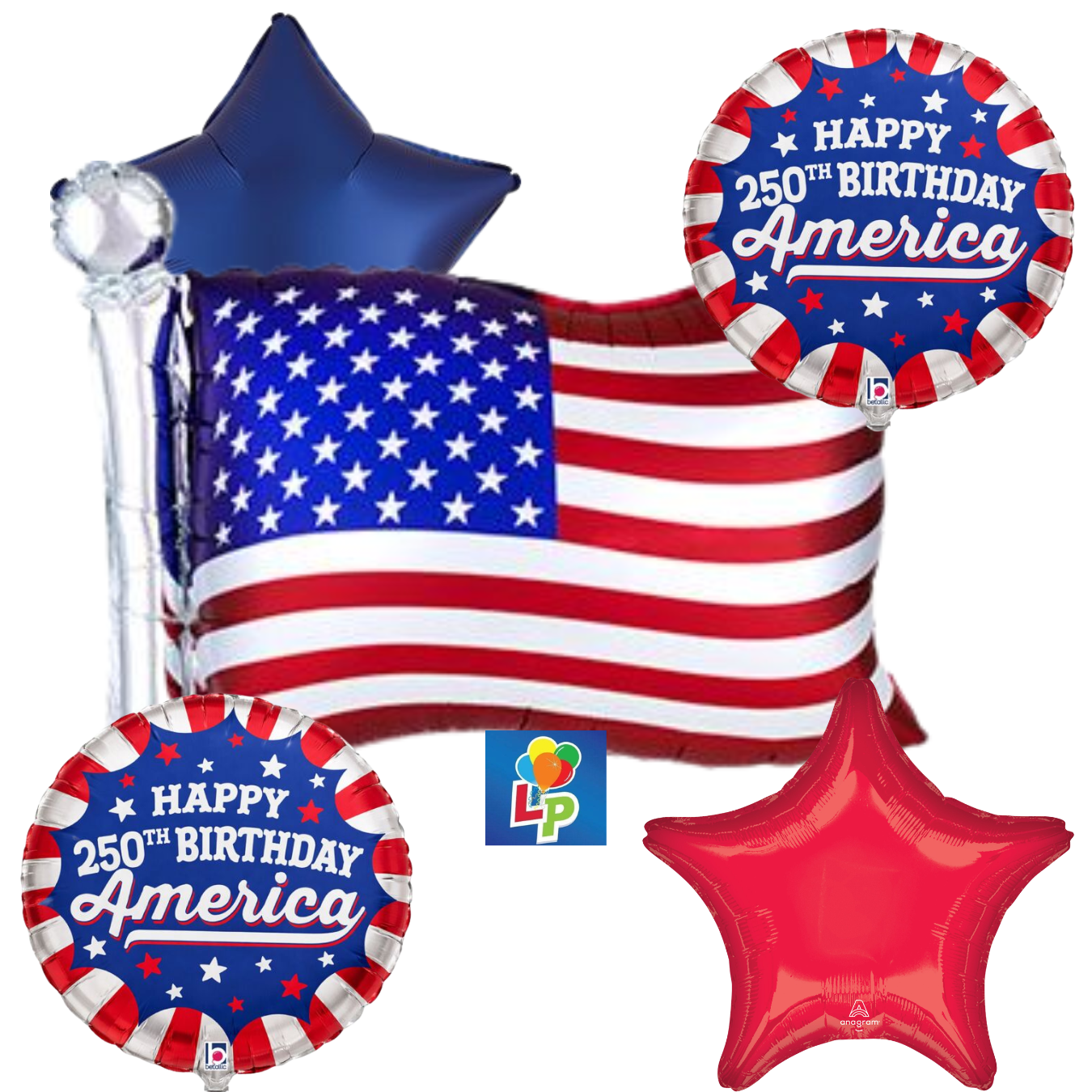 American Flag Balloon Bouquet