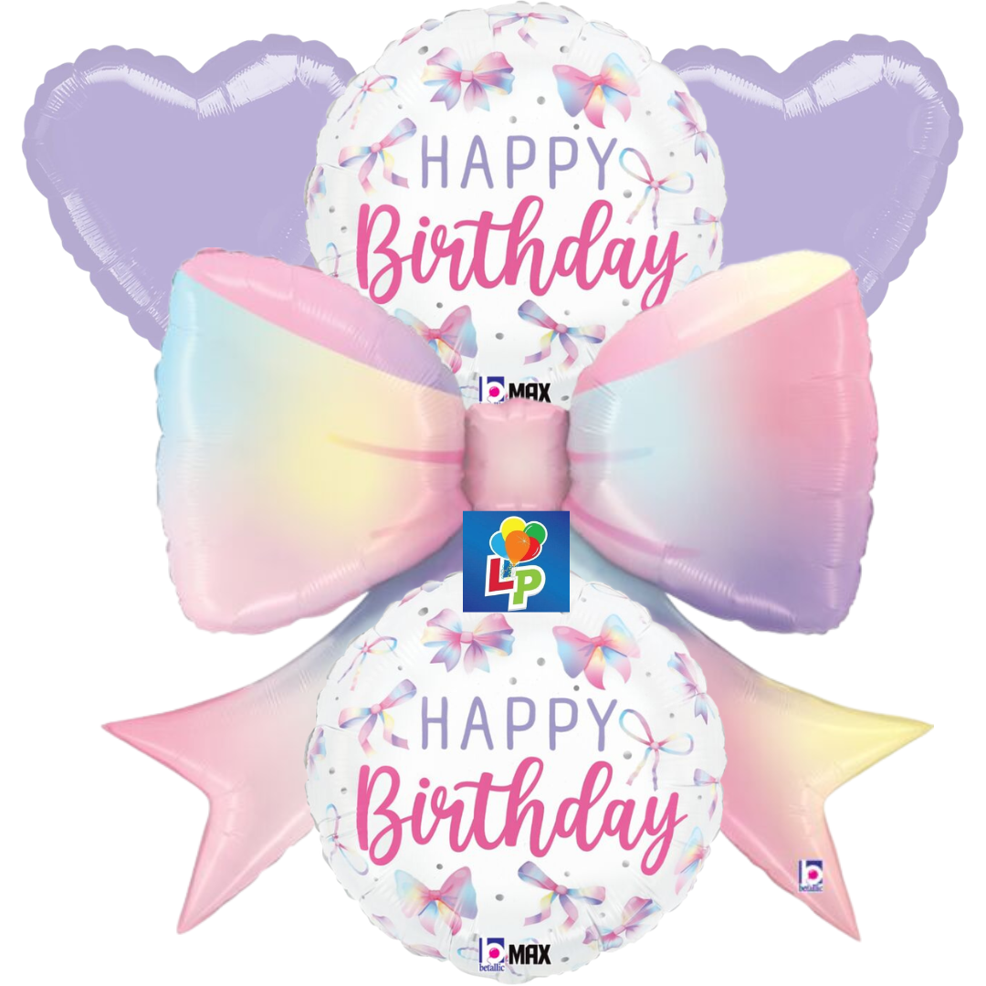 Multicolor Bow Birthday Bouquet