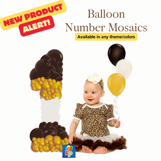 Balloon Number Mosaic (Choose your Size and Colors)