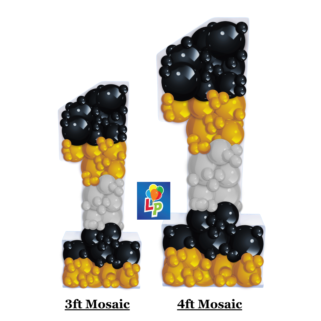 Balloon Number Mosaic (Choose your Size and Colors)