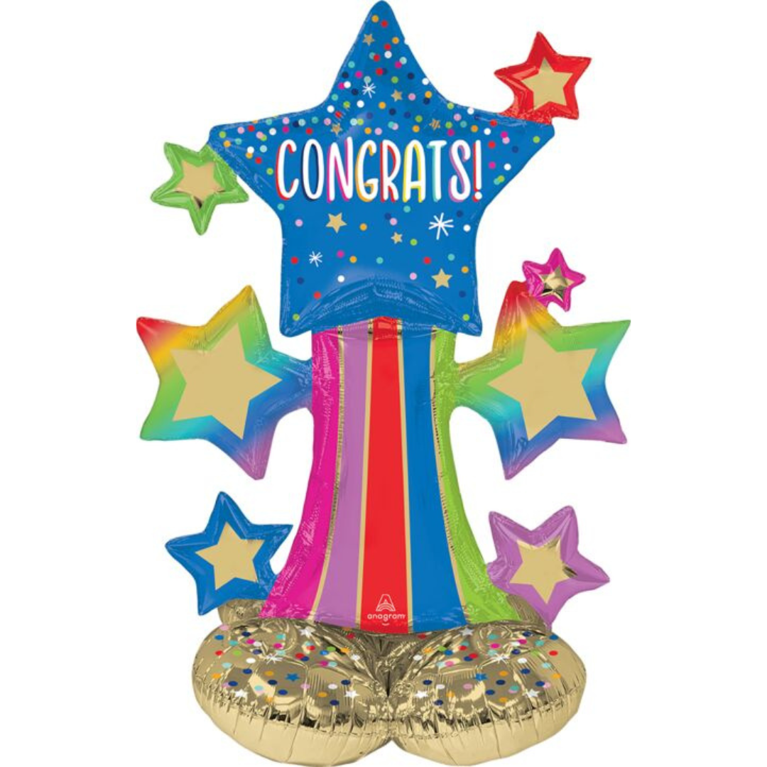 36" Colorful Congrats Star Bursts AirLoonz