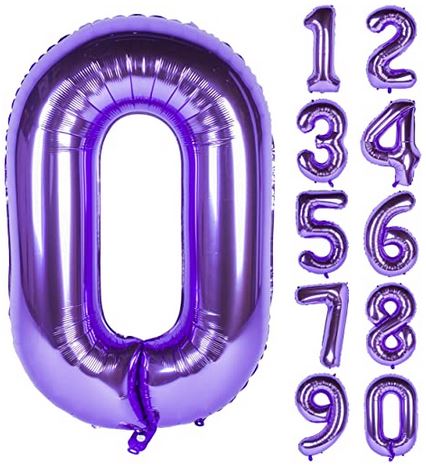 40" Purple Number Balloons - Let's Party! Event Decor & Party Supplies