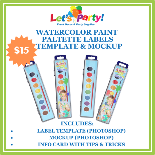 Watercolor Paint Palette Label