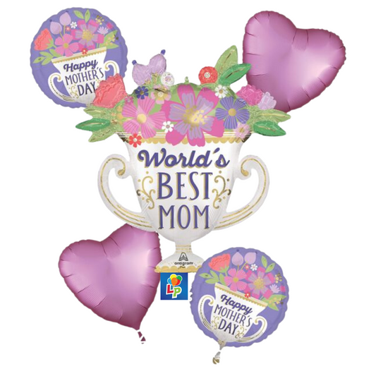 Satin World's Best Mom Trophy Bouquet