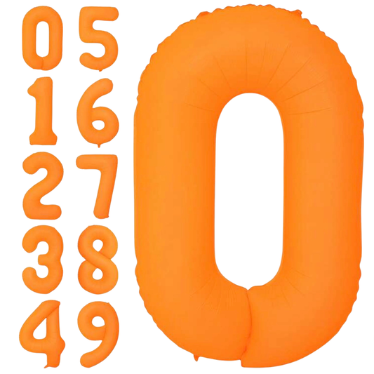 34" Neon Orange Number Balloons