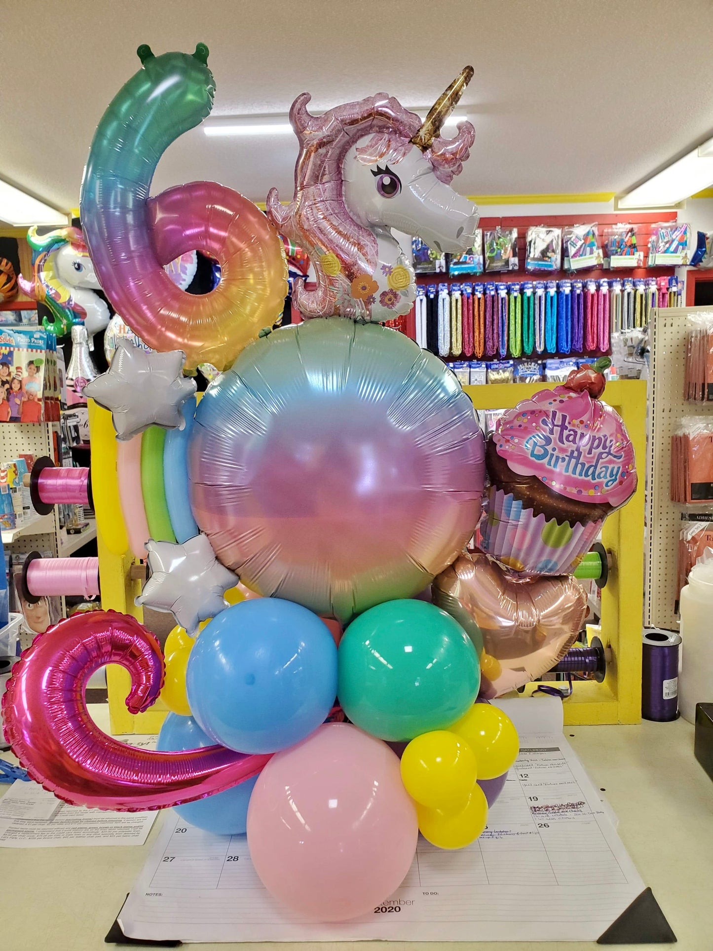 Rainbows Unicorn Happy Birthday - Mini Balloon Marquee