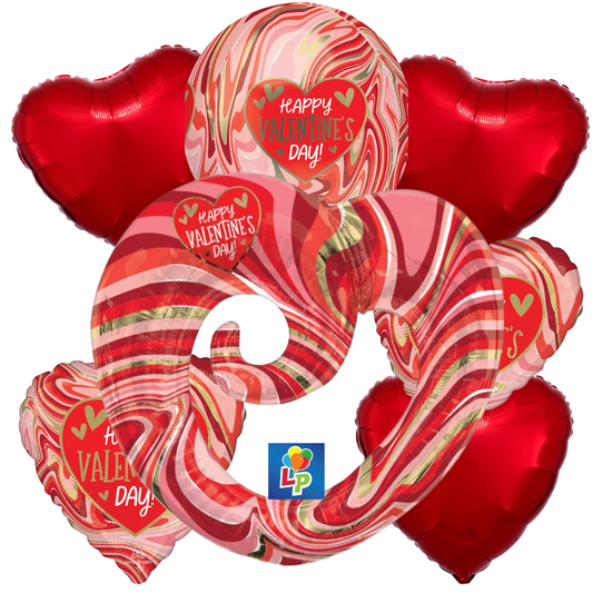 HVD Marble Twisty Heart Deluxe Bouquet
