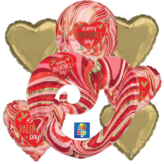 HVD Marble Twisty Heart Deluxe Bouquet - Gold