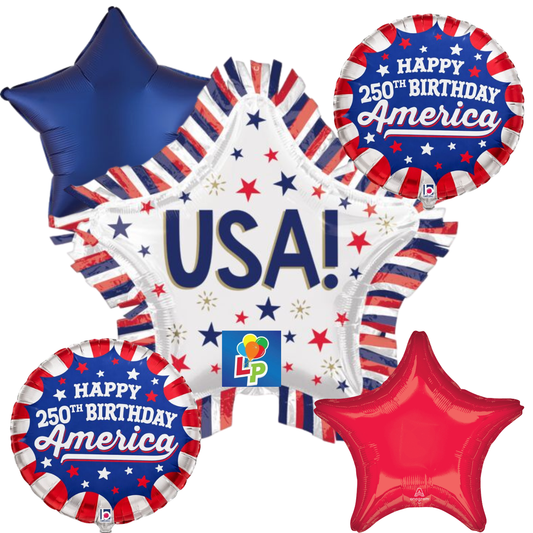 USA Star Fringe Balloon Bouquet
