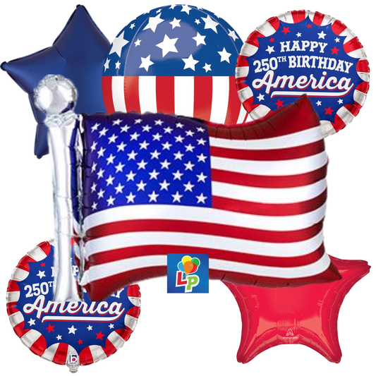 American Flag Deluxe Balloon Bouquet