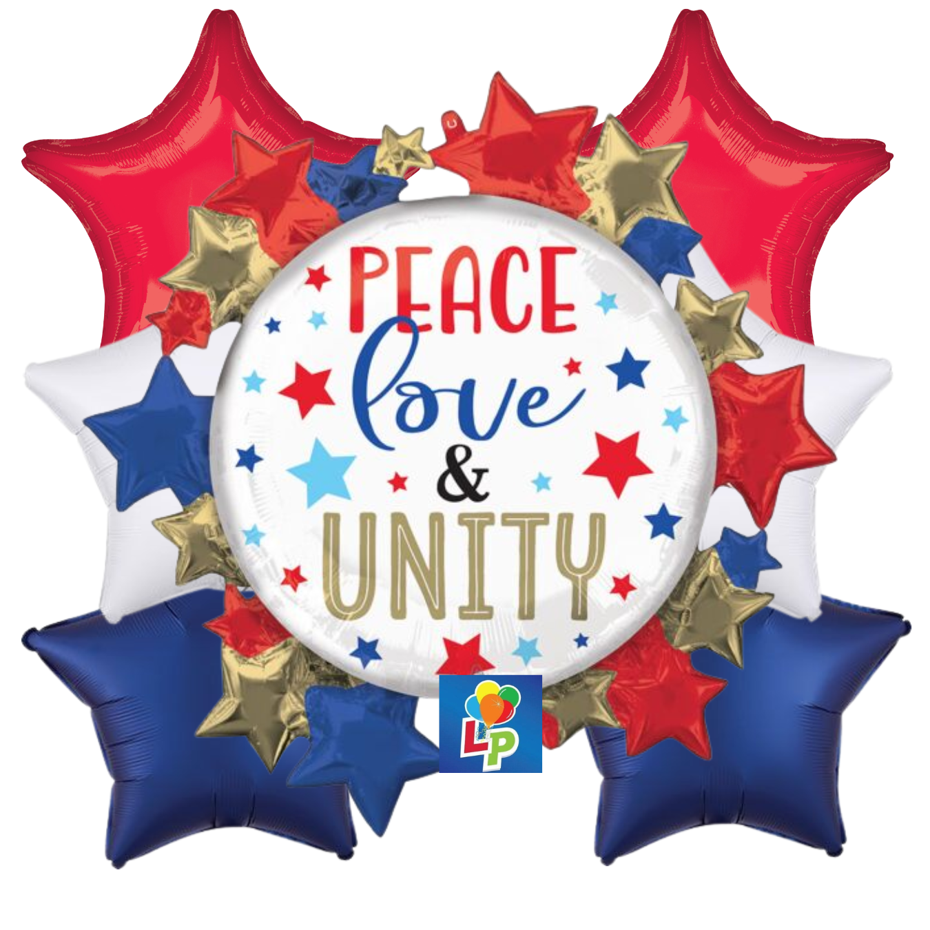Peace Love Unity Star Premium Balloon Bouquet