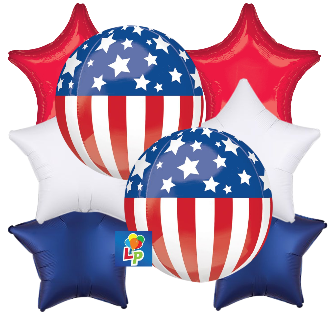 Patriotic Orbz Deluxe Balloon Bouquet