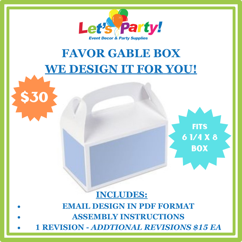 Favor Gable Box Label