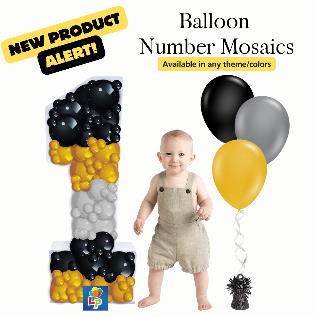 Balloon Number Mosaic (Choose your Size and Colors)