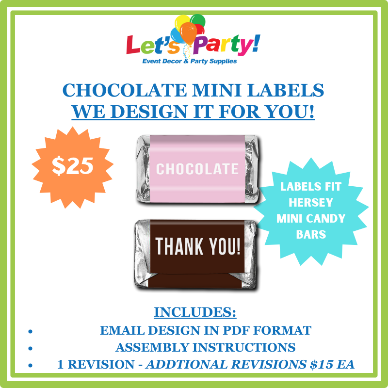 Chocolate Mini Bar Label