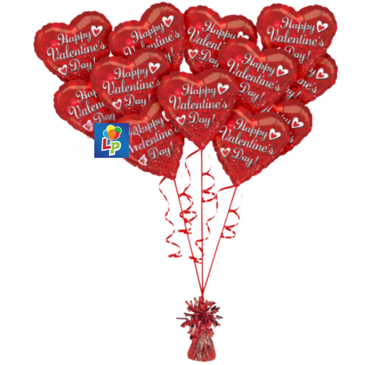 Bouquet of HVD Mylar Balloons tied to a Balloon Weight