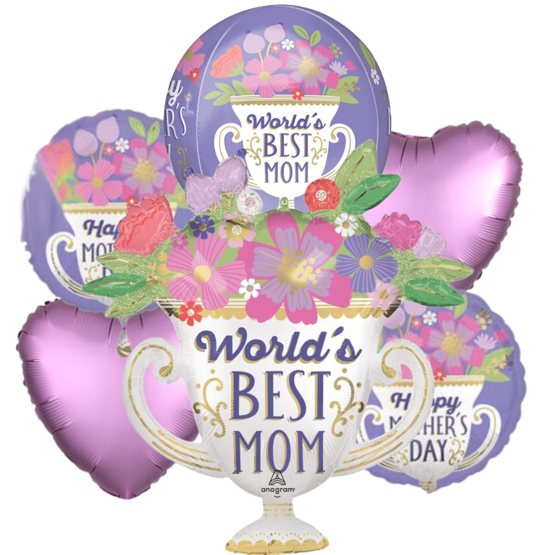 Satin World's Best Mom Trophy Bouquet