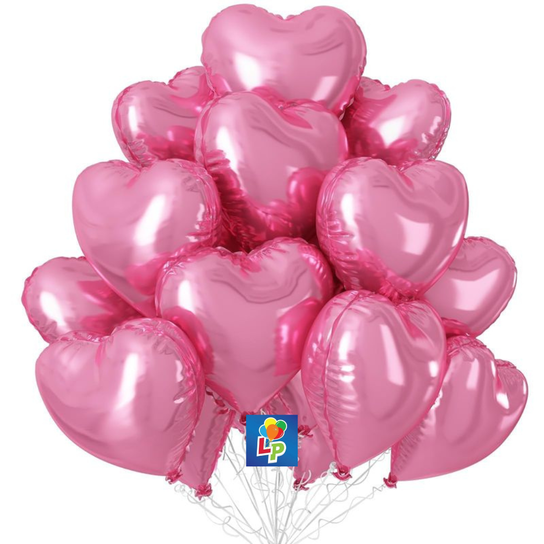 Pink heart shape mylar balloons