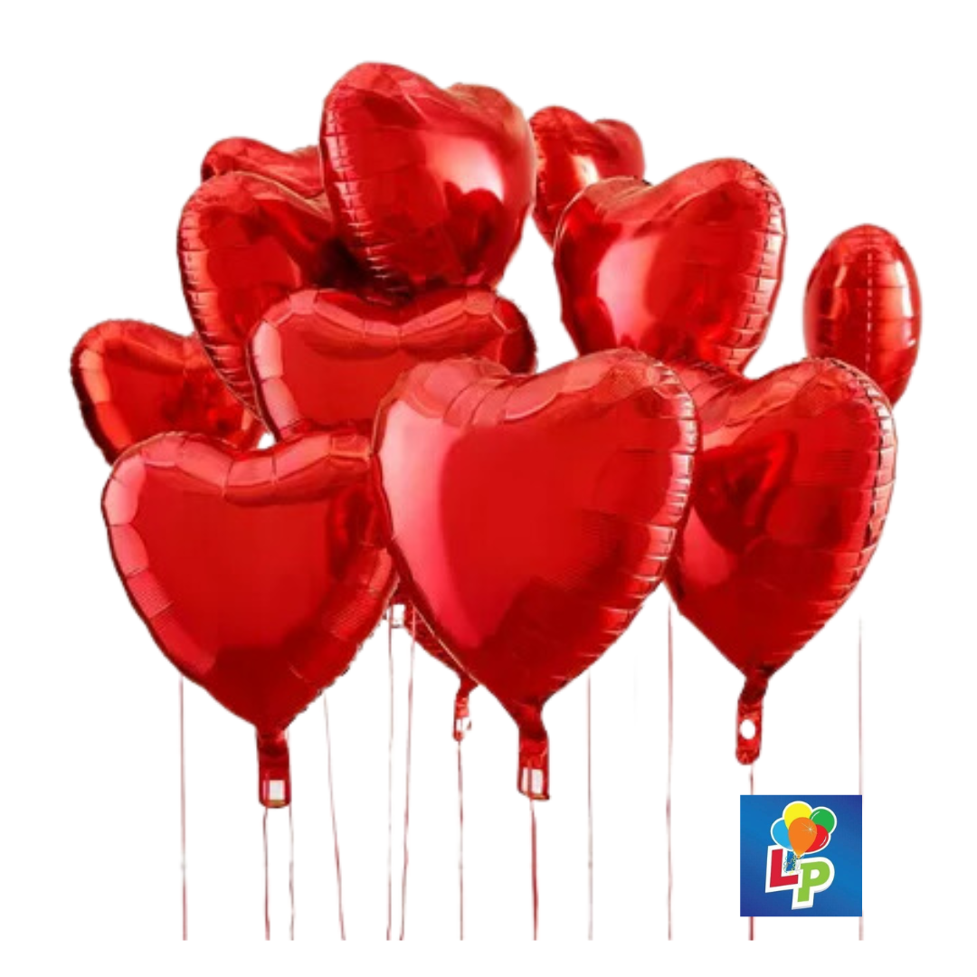 Red Heart Shaped Mylar Balloons