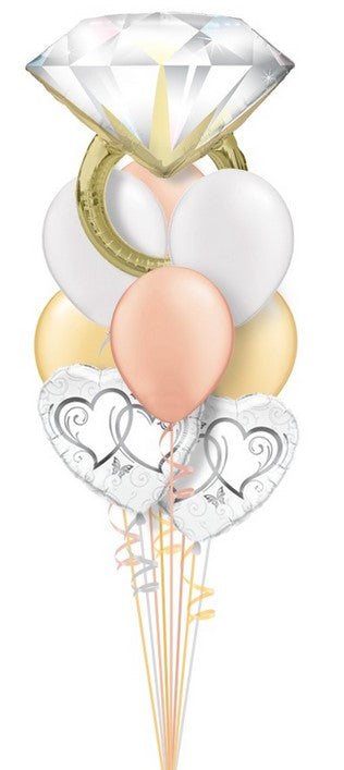 Diamond Ring Bridal Balloon Bouquet - Let's Party! Event Decor & Party Supplies