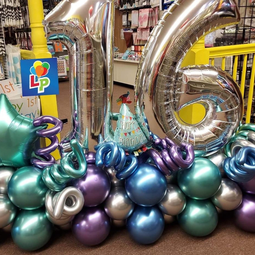 Sweet Sixteen - Birthday Balloon Display