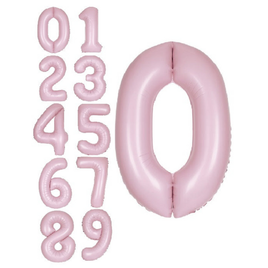 34" Pastel Pink Matte Number Balloons