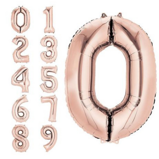 34" Rose Gold Number Balloons