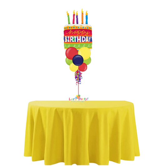 Happy Birthday Cake w/Candles - Table Centerpiece