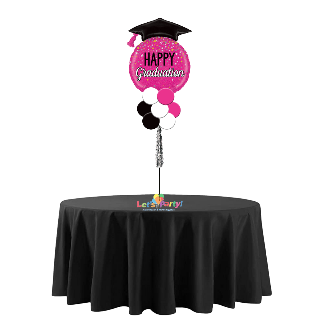 Happy Graduation - Hot Pink Confetti - Table Centerpiece