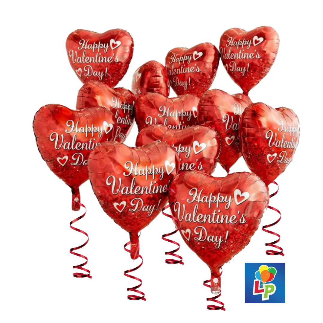 HVD and I Love You - 12 Heart Shape 18" Mylar