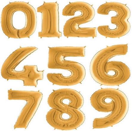 26" Gold Number Balloons - Let's Party! Event Decor & Party Supplies