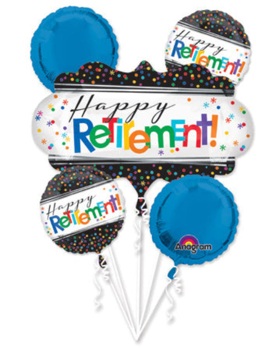 Happy Retirement Balloon Bouquet - Let's Party! Event Decor & Party Supplies