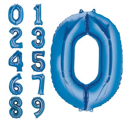 34" Blue Number Balloons - Let's Party! Event Decor & Party Supplies