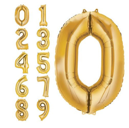 34" Gold Number Balloons - Let's Party! Event Decor & Party Supplies