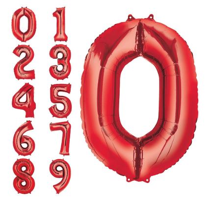 34" Red Number Balloons - Let's Party! Event Decor & Party Supplies
