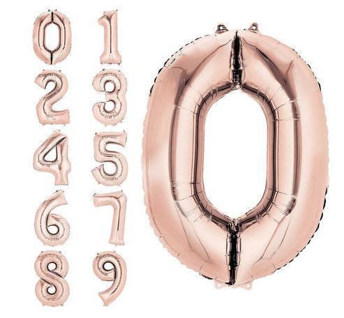 34" Rose Gold Number Balloons - Let's Party! Event Decor & Party Supplies