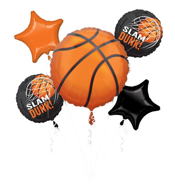Slam Dunk Basketball Balloon Bouquet - Let's Party! Event Decor & Party Supplies