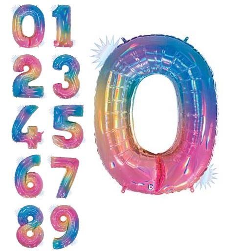 40" Opal Number Balloons - Let's Party! Event Decor & Party Supplies