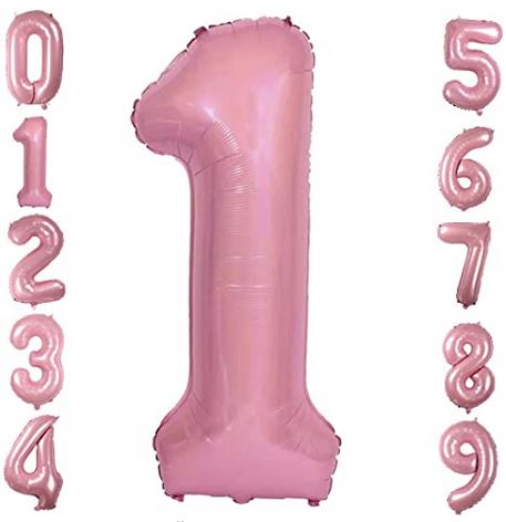 40" Pastel Pink Number Balloons - Let's Party! Event Decor & Party Supplies