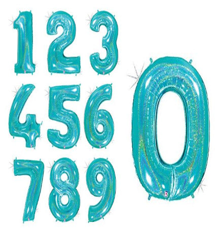 40" Robin's Egg Blue Number Balloons - Let's Party! Event Decor & Party Supplies