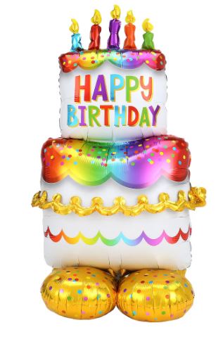 53" Airloonz Birthday Cake Balloon - Let's Party! Event Decor & Party Supplies