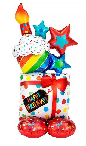 55" Airloonz Stacked Birthday Icons Balloon - Let's Party! Event Decor & Party Supplies