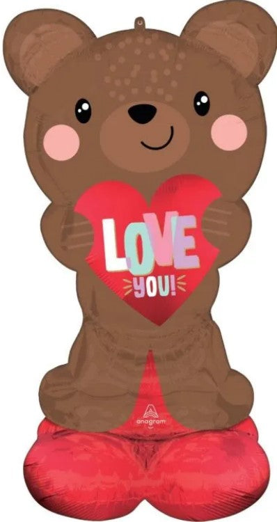49" HVD Satin Teddy Love Bear AirLoonz - Let's Party! Event Decor & Party Supplies