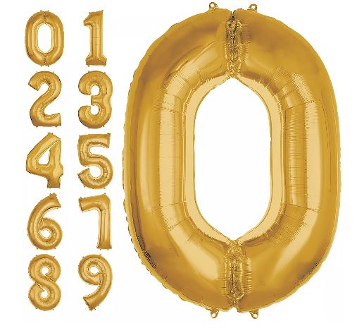 52" GIANT Gold Number Balloons - Let's Party! Event Decor & Party Supplies