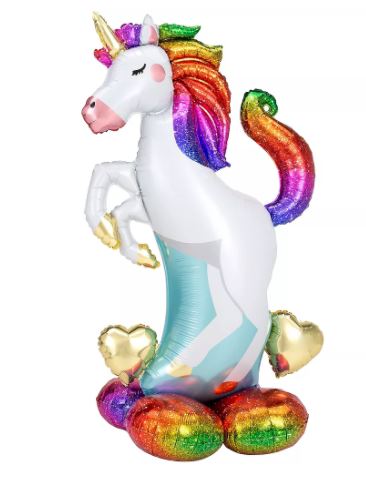 55" Airloonz Rainbow Unicorn Balloon - Let's Party! Event Decor & Party Supplies